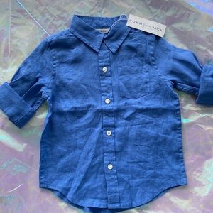 Janie and Jack toddler boy linen button down shirt. Size 2T